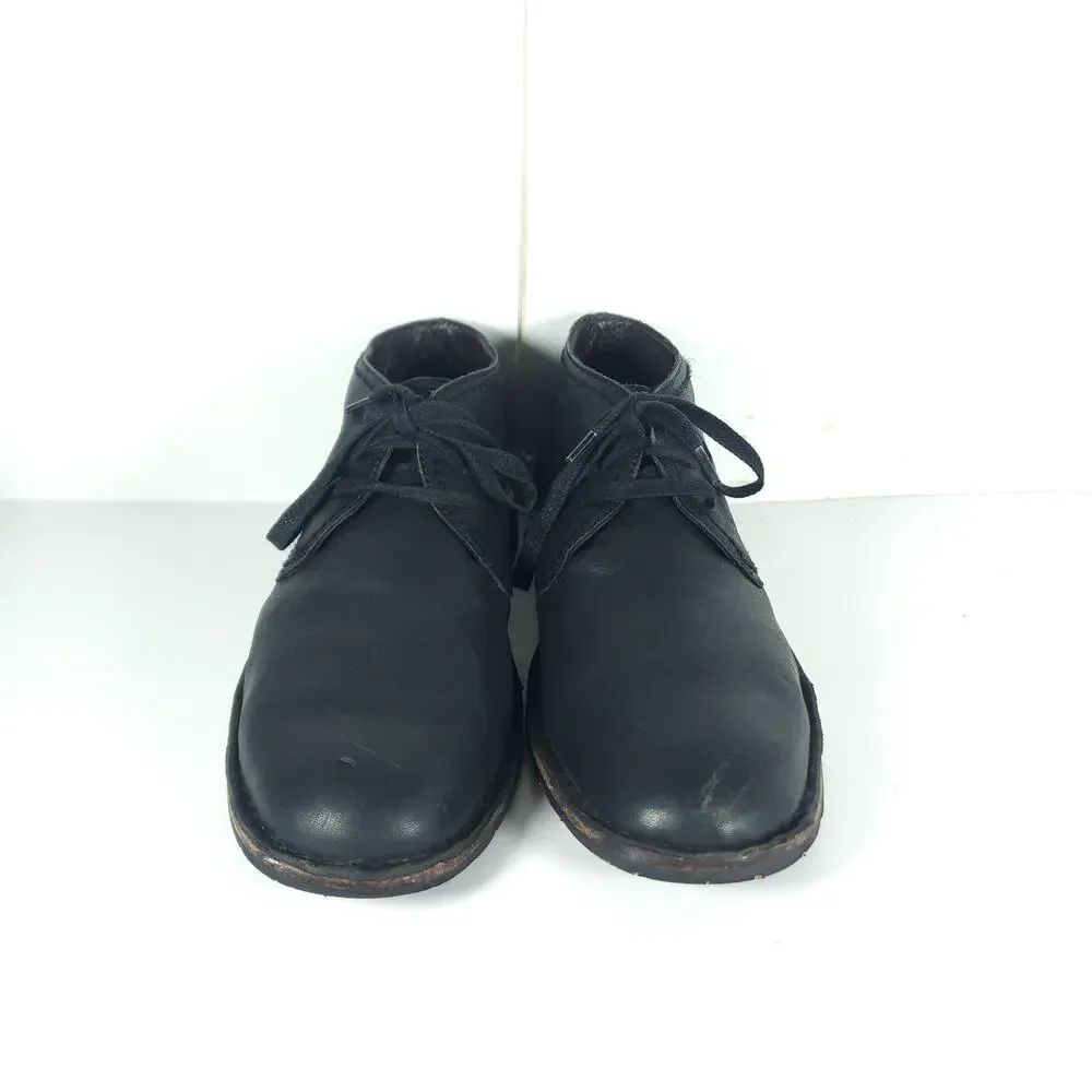 JOHN VARVATOS Hipster Men's US10,5M Black Soft Leather Laceup Ankle Chukka Boots